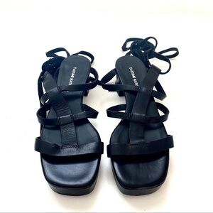 Costume National black leather cage sandals NWT